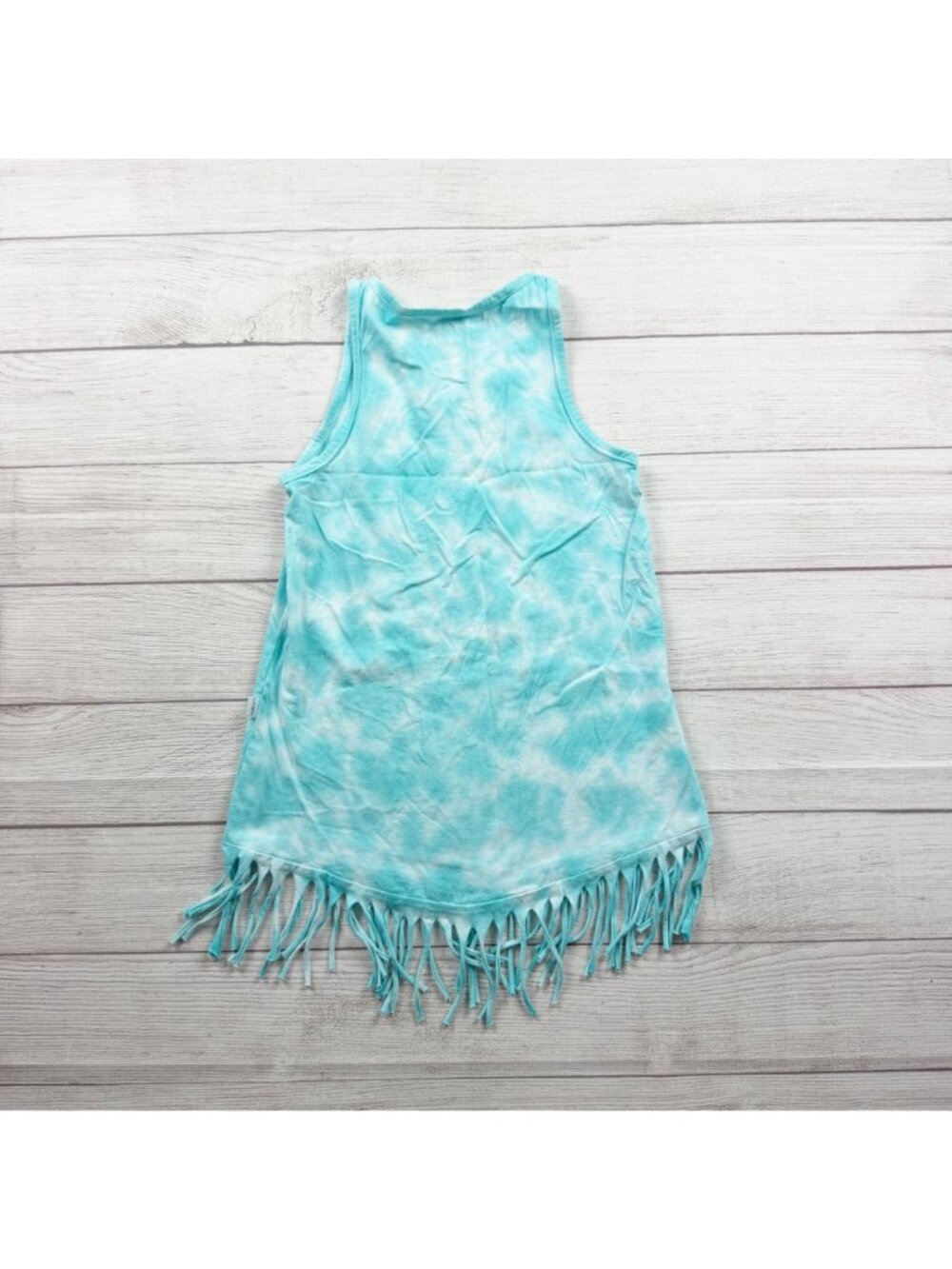 JoAnns Fringe Hem Tie Dye Bahamas Swim Cover Up Tank Dress Girls 8 - Picture 3 of 3